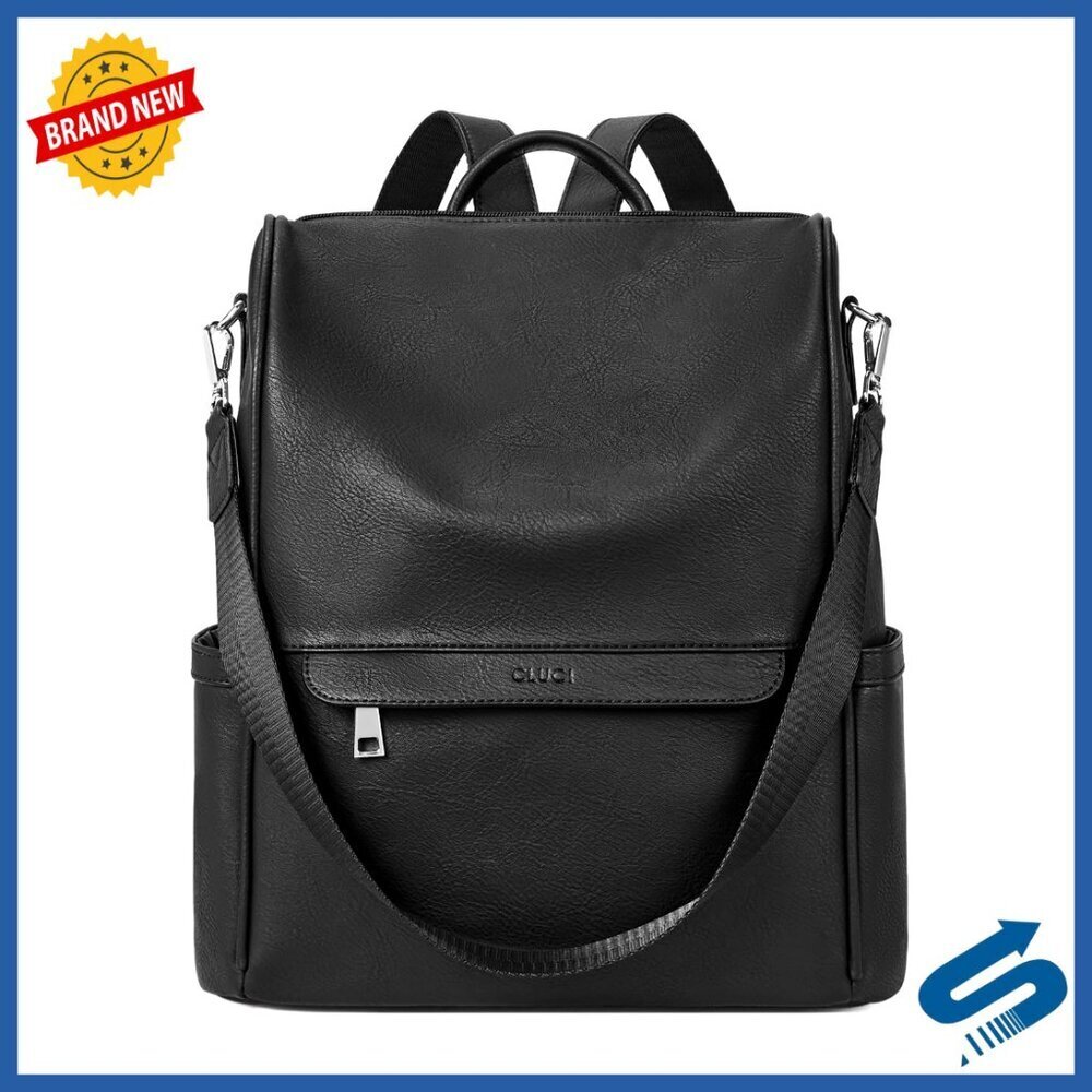Large PU Leather Anti-Theft Backpack Purse Convertible Shoulder Bag Travel